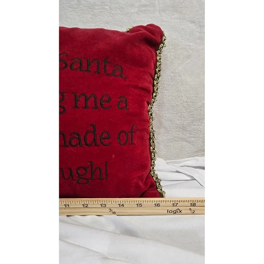 Red Velvet‎ Christmas Throw Pillow Gingerbread Man Dear Santa Man Made of Dough